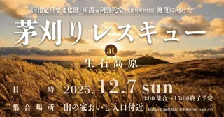 約600年続いた伝統祭事の復活を目指す!国指定の重要文化財「雨錫寺阿弥陀堂」茅葺き屋根の修復に向けた【茅刈りレスキュー】12月7日(日)開催
