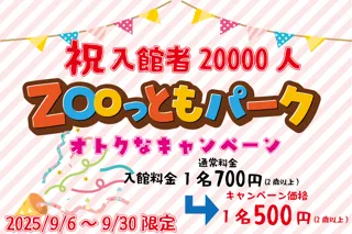【南知多ビーチランド】「ZOOっともパーク」入館者20,000人突破！期間限定でお得な割引キャンペーンを開催中！＜愛知＞