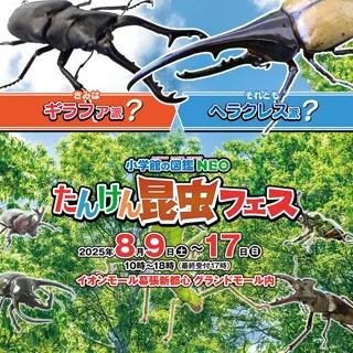 「小学館の図鑑NEO たんけん昆虫フェス　～きみはギラファ派、それともヘラクレス派？～」イオンモール幕張新都心で開催！