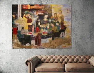 泊まるだけじゃない、「描かれる旅」へ。宿泊客がアート作品の一部になる“集団肖像画”イベントを箱根の旅館で開催