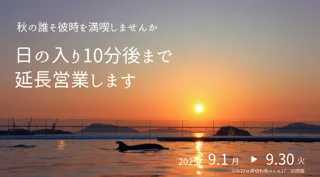 秋の誰そ彼時を満喫しませんか。今年も日の入り10分後まで延長営業します。